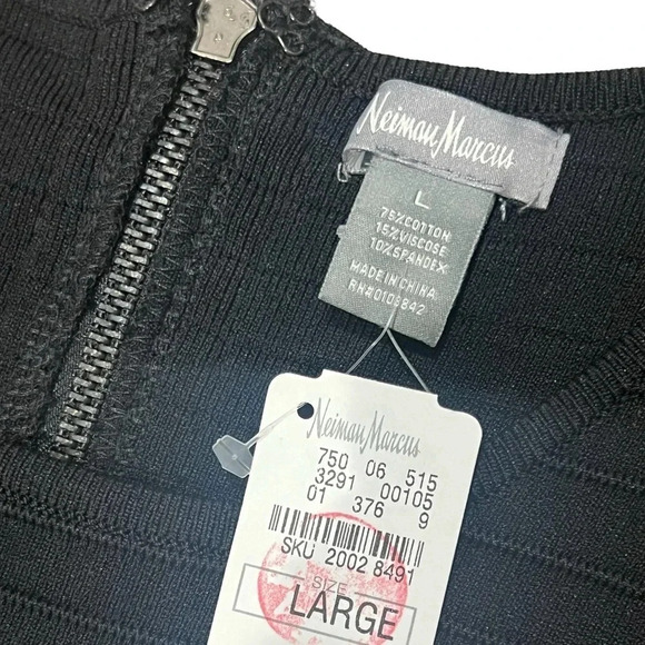 Neiman Marcus‎ Form Fit Ribbed Dress Zip Back Women’s Sz Large - Picture 6 of 6